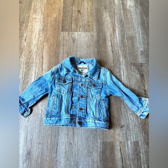 Osh Kosh Denim Jean Jacket Blue Toddler Size 9-12 Mo - Picture 1 of 5